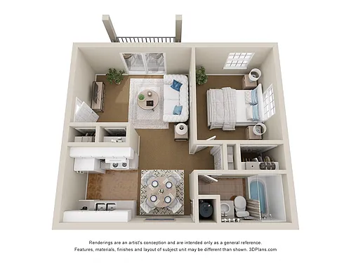 Floor plan One Bedroom One Bathroom