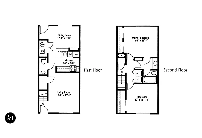 Floor plan 2 Bedroom Townhome