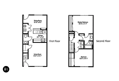 Floor plan 2 Bedroom Townhome
