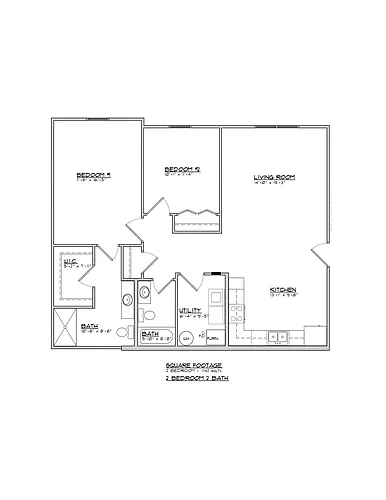 Floor plan 2BR-2BA A