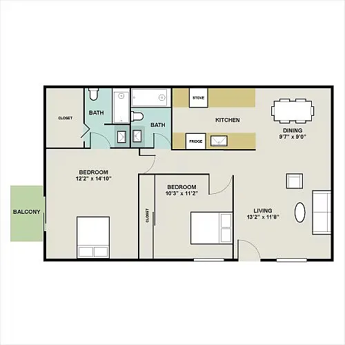 Floor plan B1D