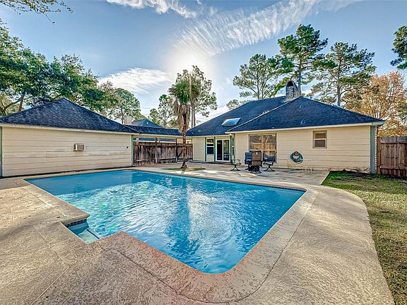 The large, private pool in the backyard was re-plastered in 2018.
