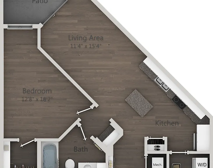 Ellison On Broad - Gingham (A3) - 1 Beds - 1 Baths - 770 Sq. ft.