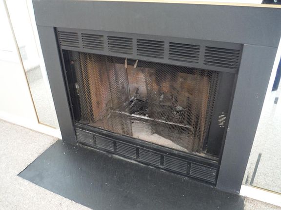 wood fireplace