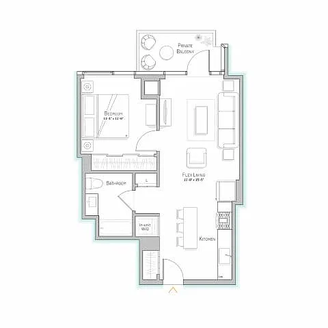 Floor plan Tier 03 - 666 SF
