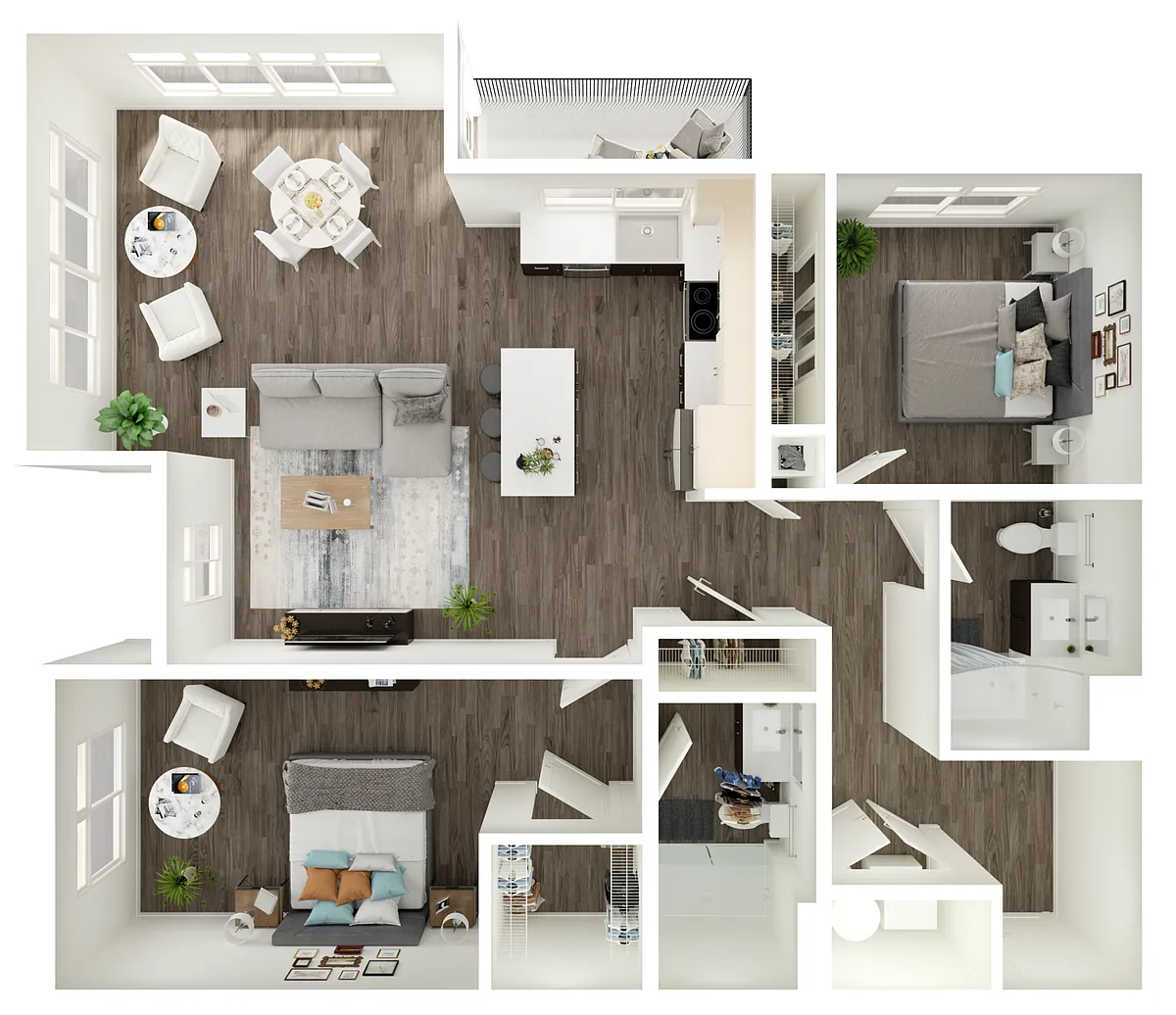 Floor plan 2 BR 2 Bath Grand w Balcony