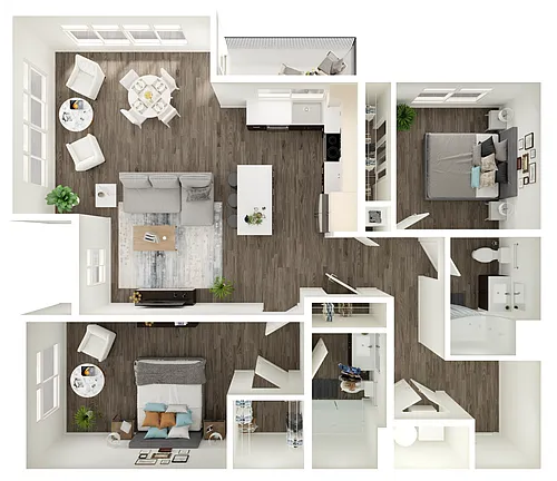 Floor plan 2 BR 2 Bath Grand w Balcony