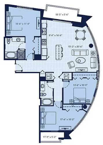 Floor plan Ponce De Leon - North Tower