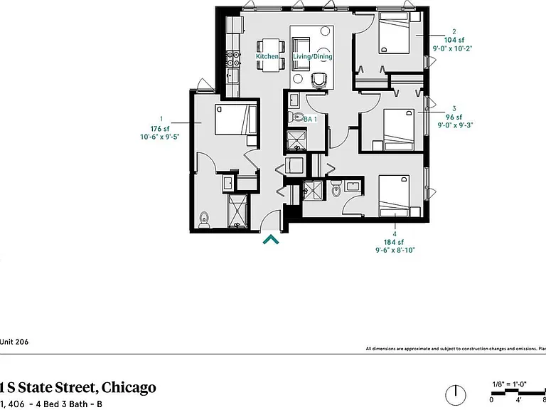 4 Bed 3 Bath - B 4 Bed 3 Bath - B