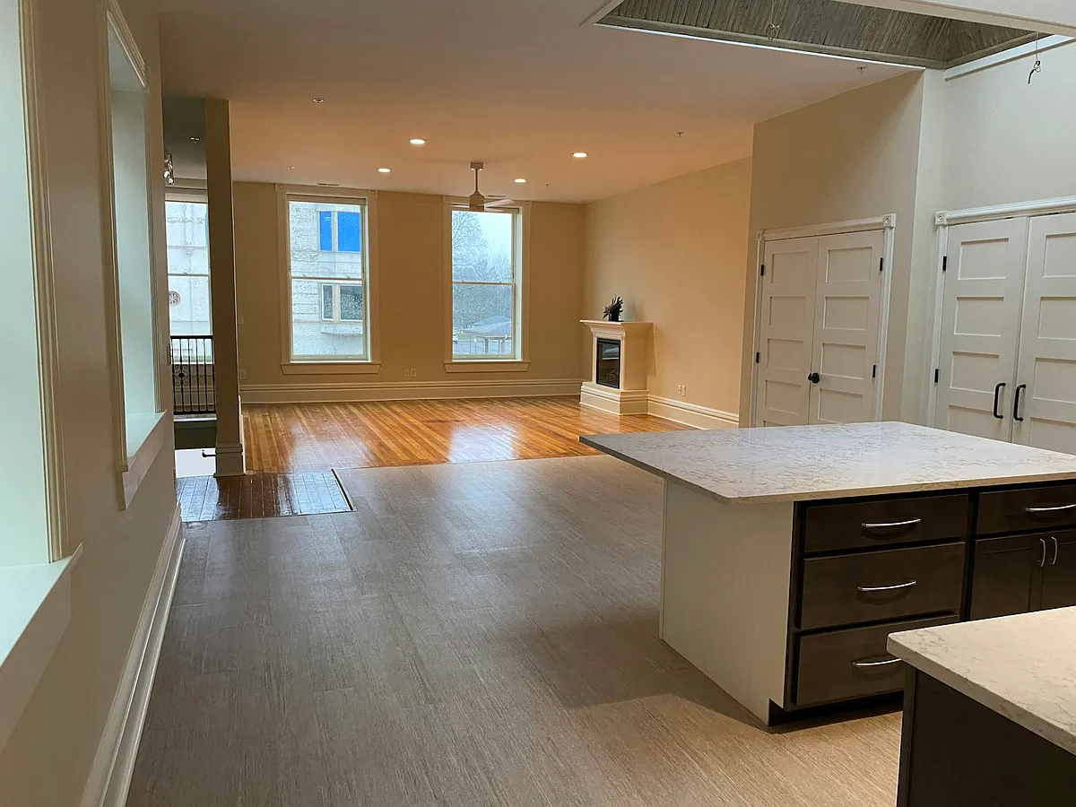 Kitchen looking into Living Room - 408 S Superior St #G