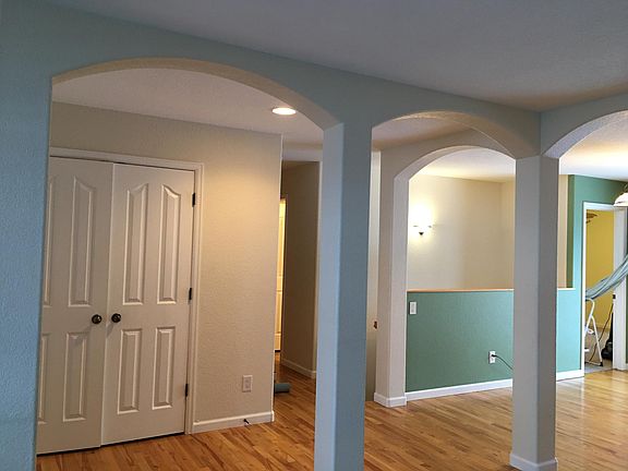 Nice entry closet, dining space with hardwoods