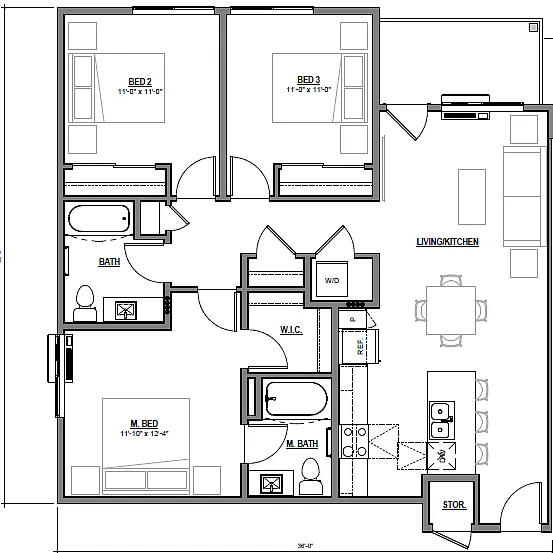 Floor plan 3 Bedroom