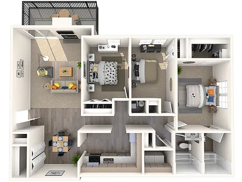 Floor plan 3 Bedroom Apartment