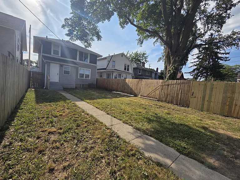 Fenced backyard