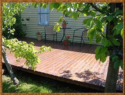 private yard with deck