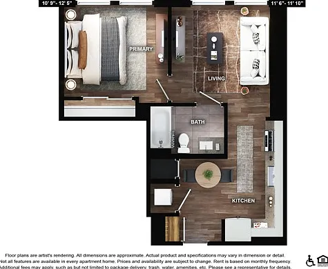 A2 | 1x1 | 644 sf A2 | 1x1 | 644 sf