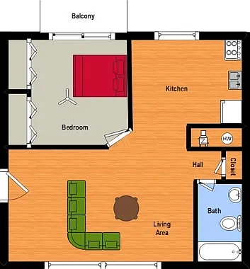 1 BR Floor Plan 1 BR Floor Plan