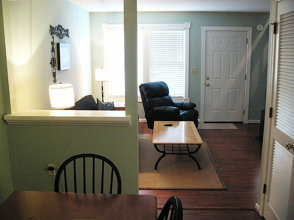 Looking from dining room into living room