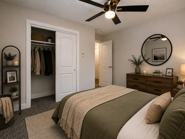 Bedroom With Closet at Off Broadway Flats