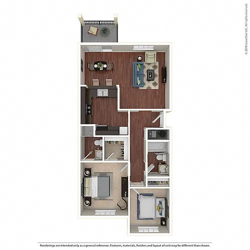 Floor plan 2BR/2BA A