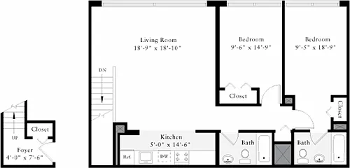 Floor plan The Lofts 2 Bedrooms J
