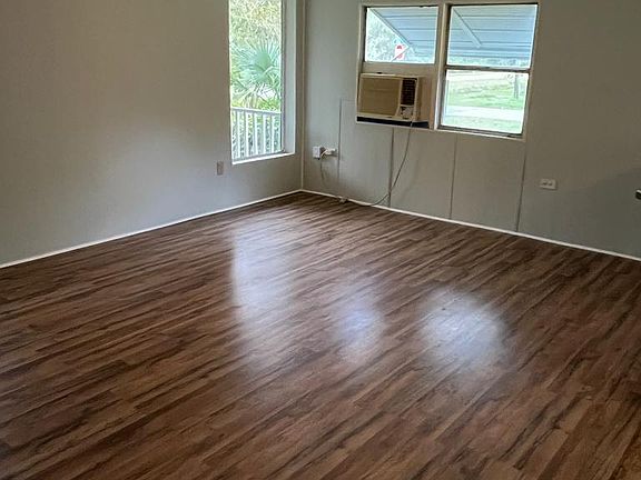 Living room with new flooring.