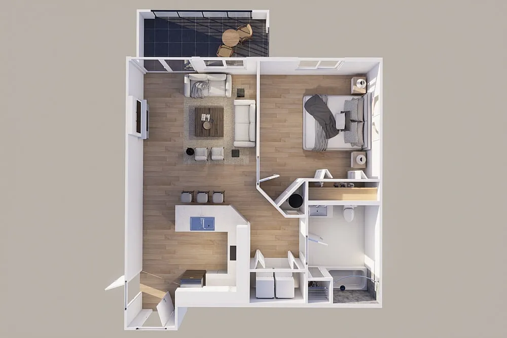 Floor plan Lower - Rear View - 1 Stall