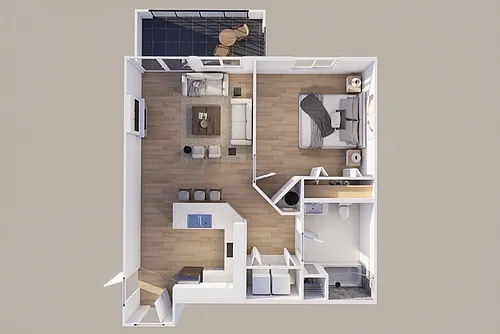 Floor plan Lower - Rear View - 1 Stall