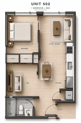 Floor plan 1+Bed