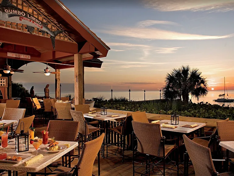 8 minute walk to the Naples top ranked waterfront restaurant, Gumbo Limbo at The Ritz Carlton Beach Resort 
(image courtesy of Ritz Carlton)