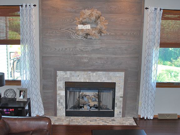 Shiplap fireplace wall