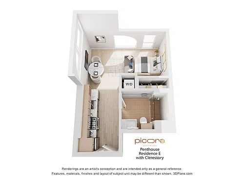 Floor plan Penthouse Residence E with Clerestory