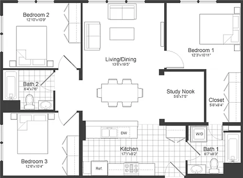 Floor plan 3 Bedroom Plus