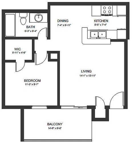 Floor plan A1PWD