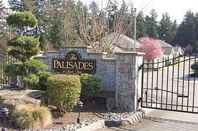 Gated entry for the Palisades at Dash Point, 40 units for 55 and over.
