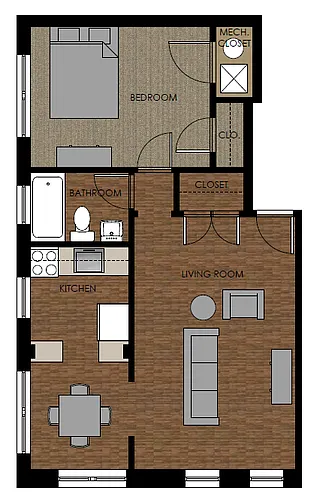 Floor plan One-Bedroom