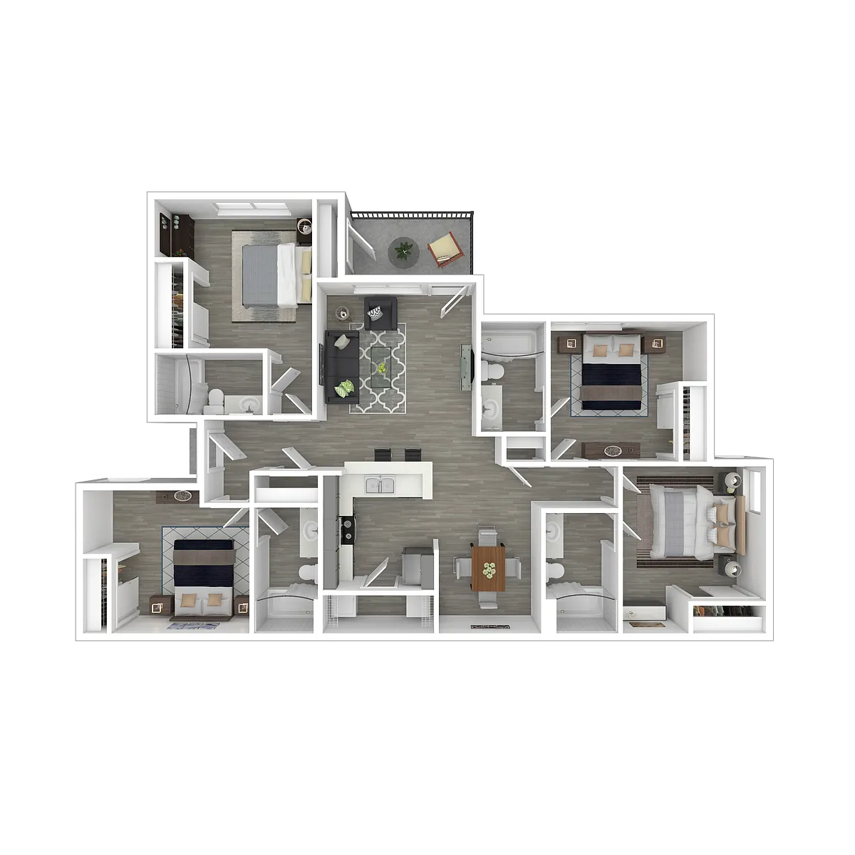 Floor plan 4x4-1365- Partial Renovation