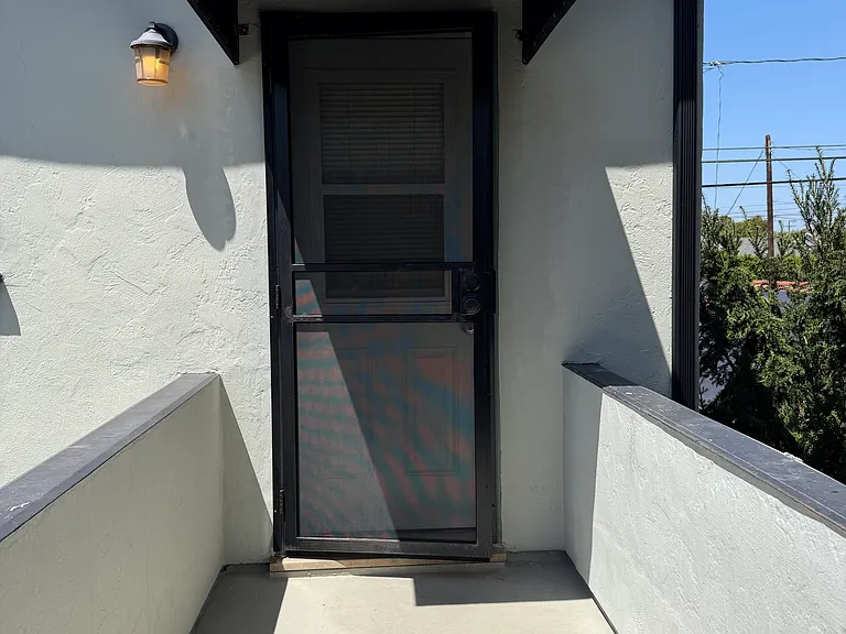 Back door with screen.