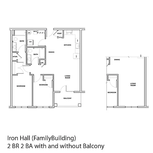 Floor plan 2 Bedroom- Iron Hall