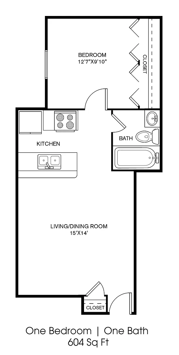Floor plan Standard 1 Bedroom Classic