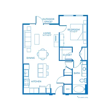 Floor plan A5 | 1 Bed | 1 Bath | 80