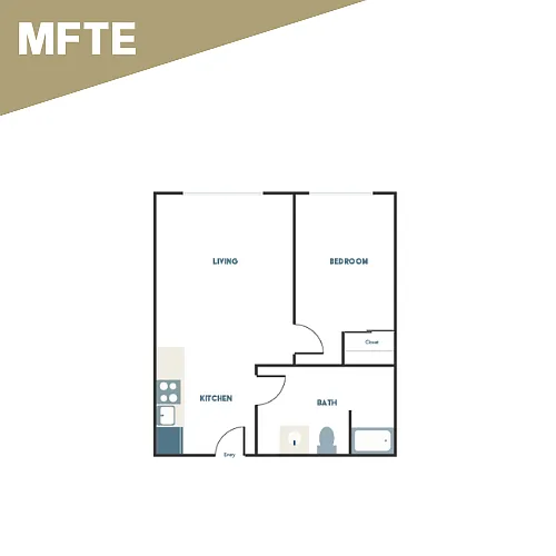 Floor plan 1x1 - C2 - Affordable
