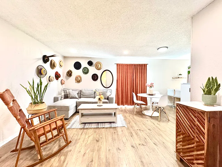 Living room with storage in the coffee table