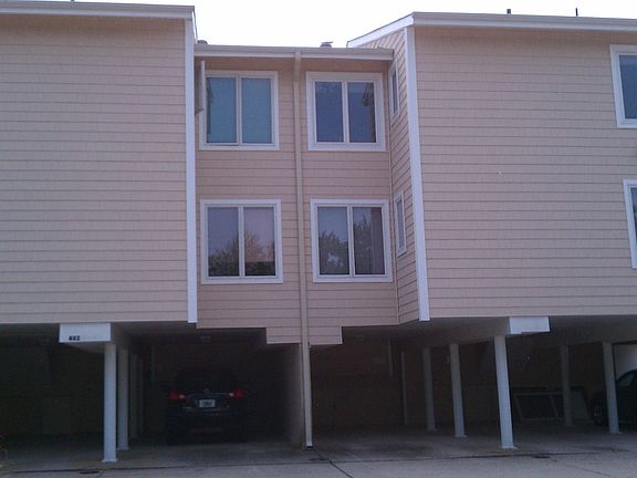 View of condos from street