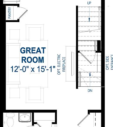 Blackline of the Camden floorplan by Brookfield Residential.