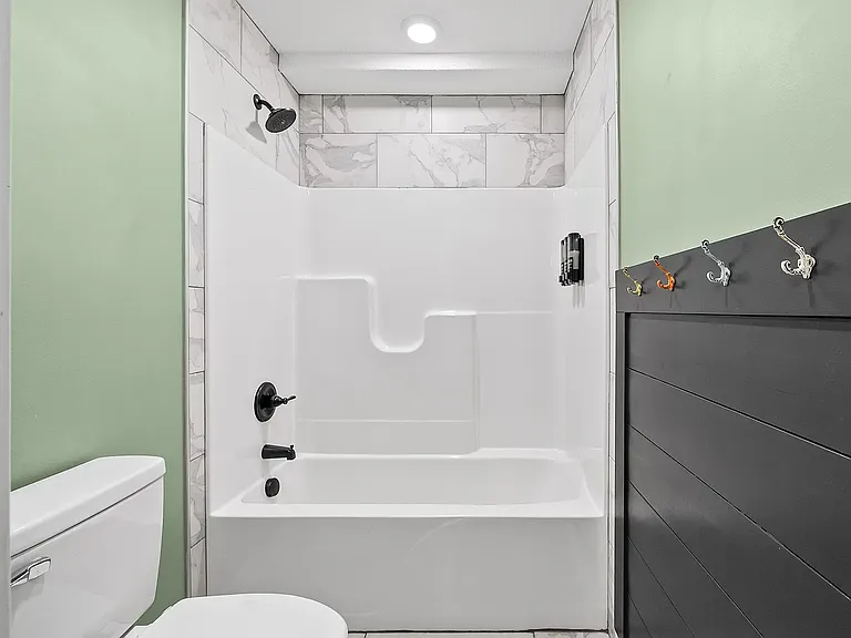 Full bathroom, second door to toilet and shower
