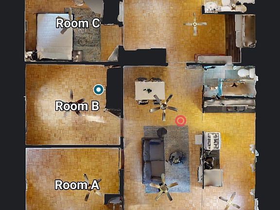 House Layout, 3 bedrooms, 2 full bathrooms. Kitchen, Living room, dining area, Utility room and storage area