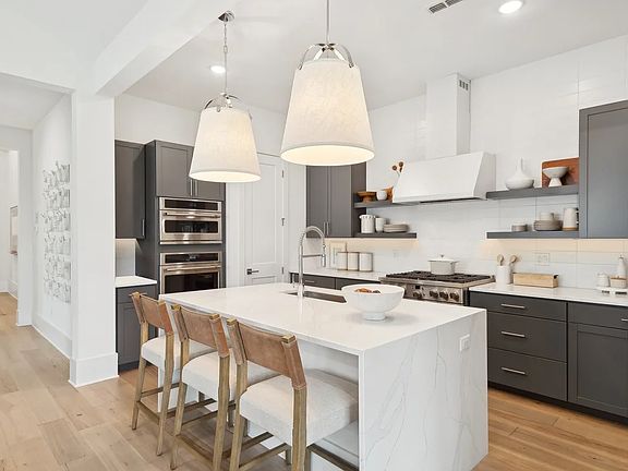 Kitchen with floating shelves