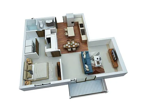 Floor plan 1 Bedroom / 1 Bathroom