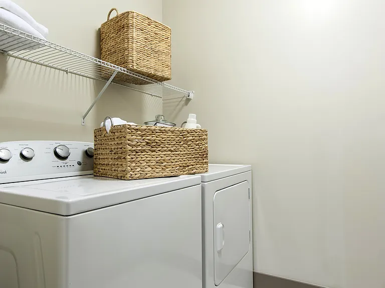 Clean and functional laundry space.
